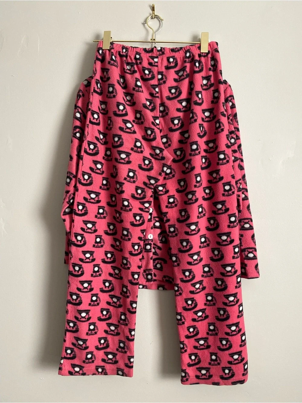 Hotel Spa Fleece Pajama Set Md Retro Rotary Telephone Cozy Whimsical Kitsch Y2K